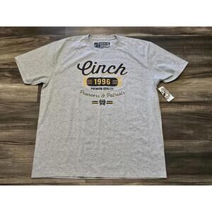 Cinch T Shirt Mens XL Gray Heather American Western Wear Logo Cotton Cowboy